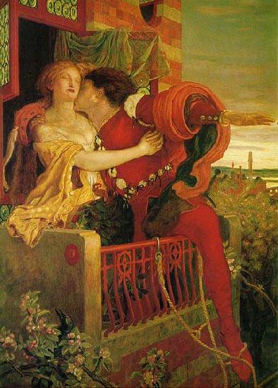 Ford Madox Brown Romeo and Juliet in the famous balcony scene Spain oil painting art